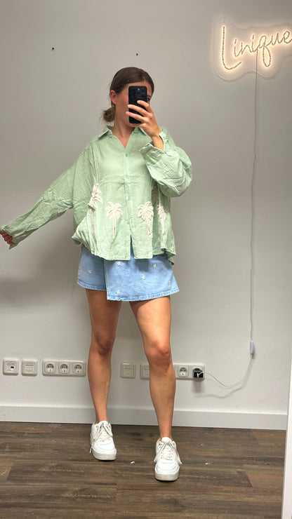 Musselinbluse Palme
