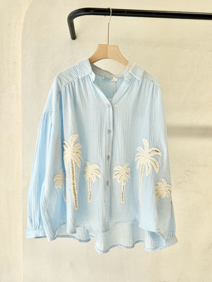 Musselinbluse Palme