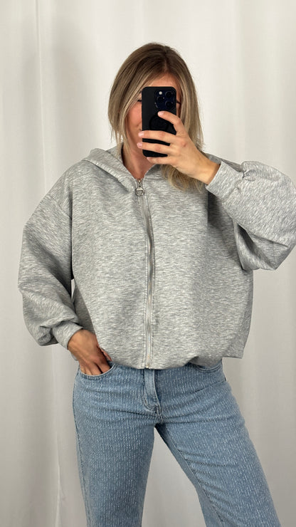 Sweatjacke mit Raffung
