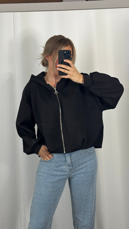 Sweatjacke mit Raffung