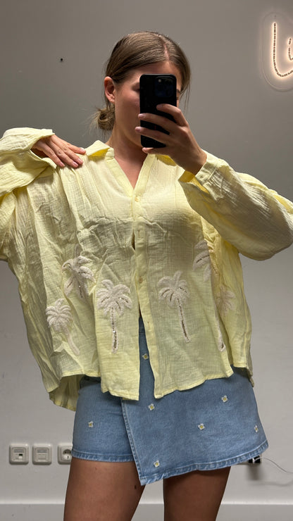 Musselinbluse Palme