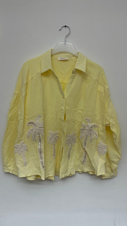 Musselinbluse Palme