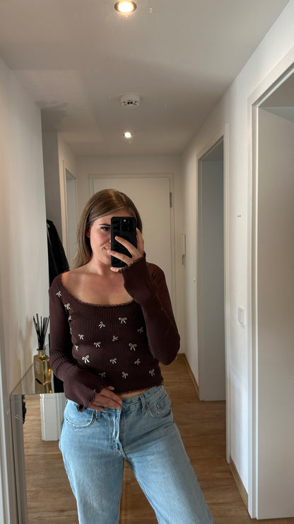 Langarmshirt Schleife