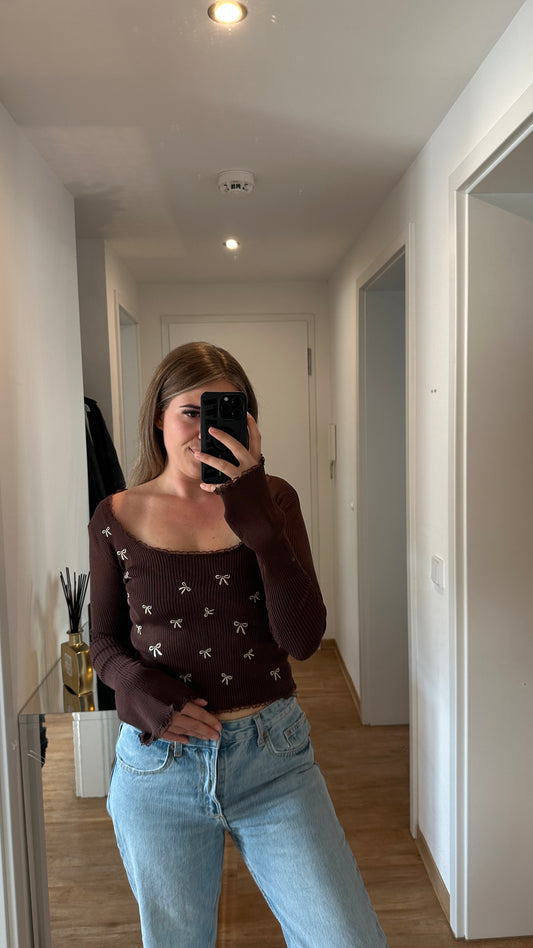 Langarmshirt Schleife
