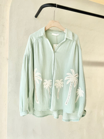 Musselinbluse Palme